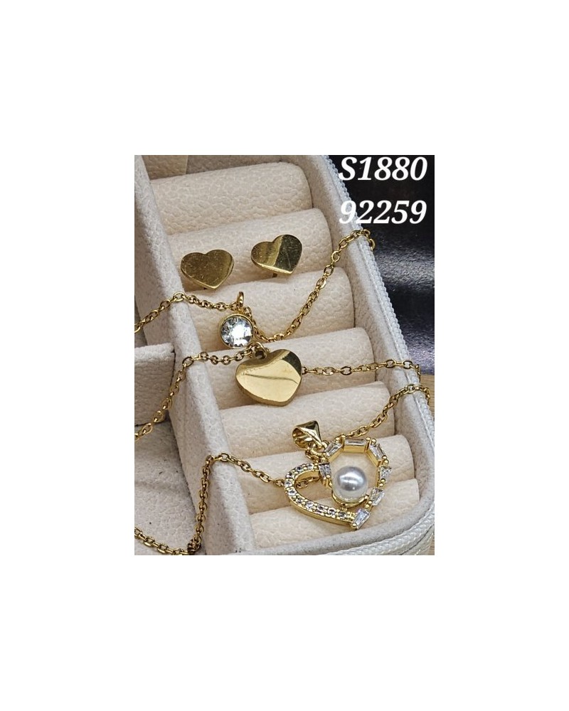 S1880: 💖 Collar con Corazón y Perla | Accesorio Romántico y Sofisticado S1880: 💖 Collar con Corazón y Perla | Accesorio Romántico y Sofisticado
