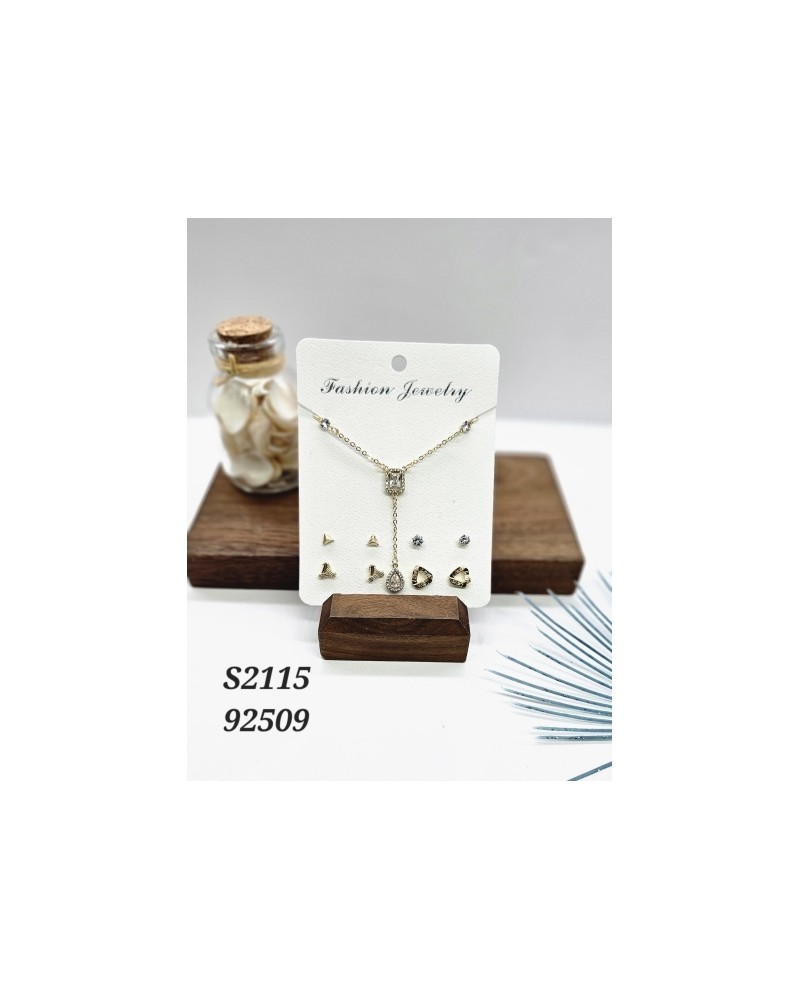 S2115: Collar Geométrico con Aretes | Joyería Contemporánea S2115: Collar Geométrico con Aretes | Joyería Contemporánea