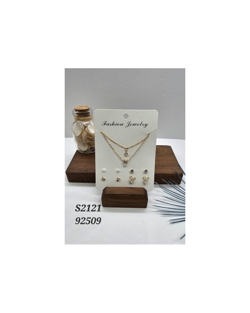 S2121: Collar en Capas con Aretes | Diseño Versátil y Moderno