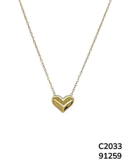 C2033 Cadena dorada con dije de Corazón