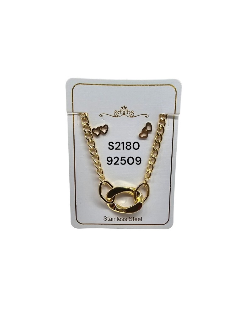 S2180: Collar con Cadena Gruesa y Corazón | Estilo Audaz y Sofisticado S2180: Collar con Cadena Gruesa y Corazón | Estilo Audaz y Sofisticado
