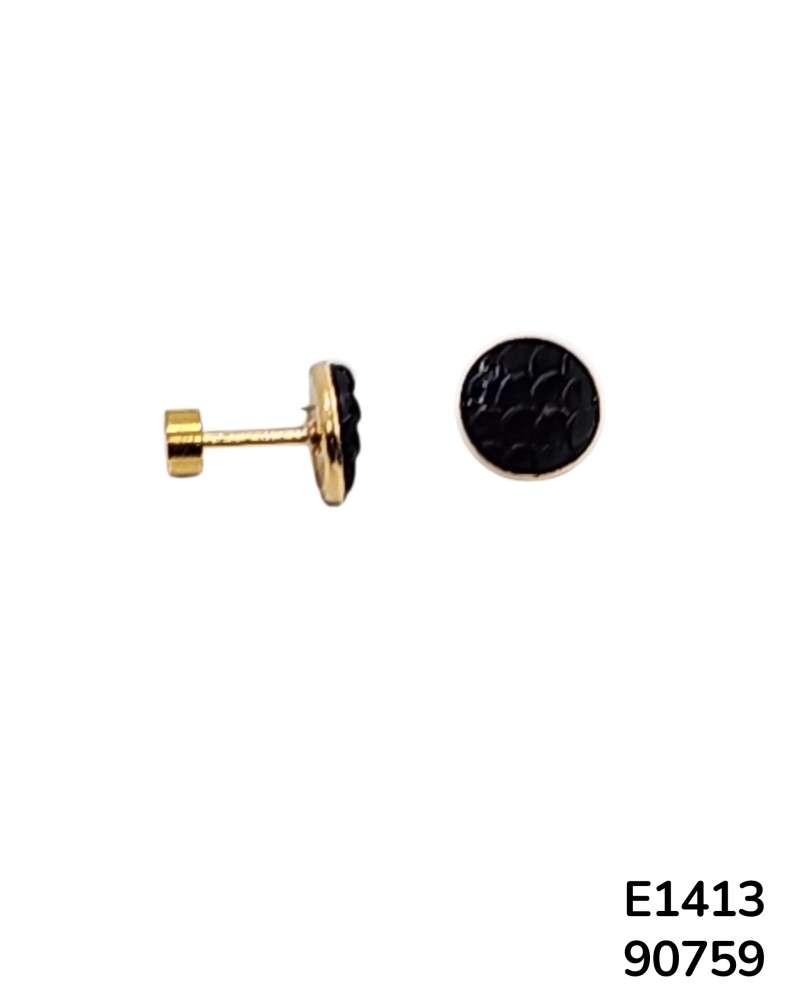E1413 Aretes círculo negro