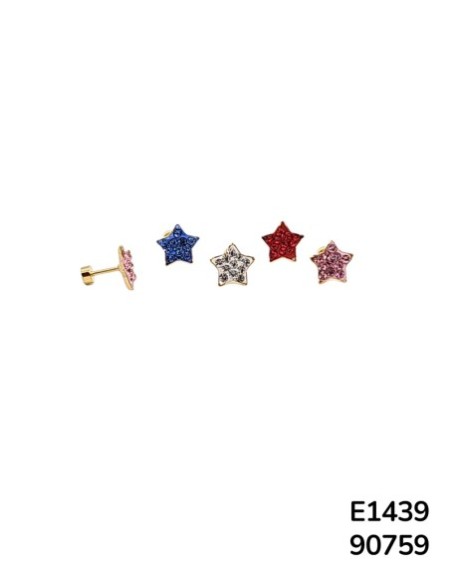 E1439 Aretes de Estrella con Brillos