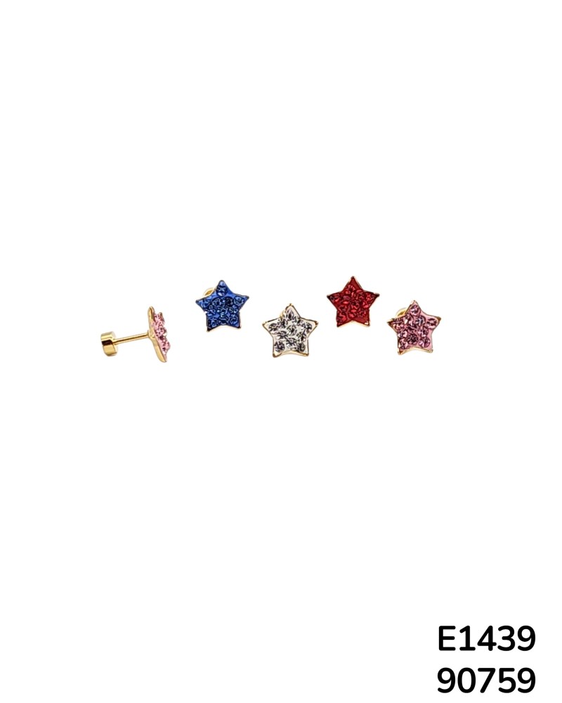 E1439 Aretes de Estrella con Brillos