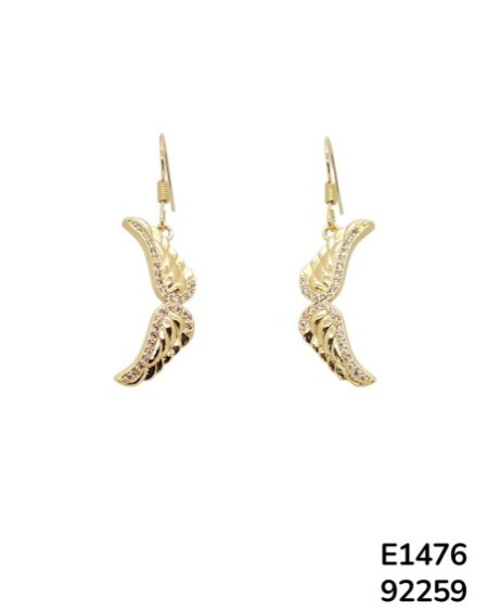 E1476 Aretes Colgantes de Alas Doradas
