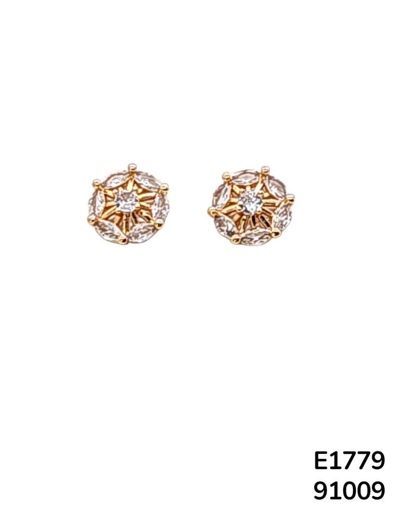 E1779 Aretes Florales con Cristales