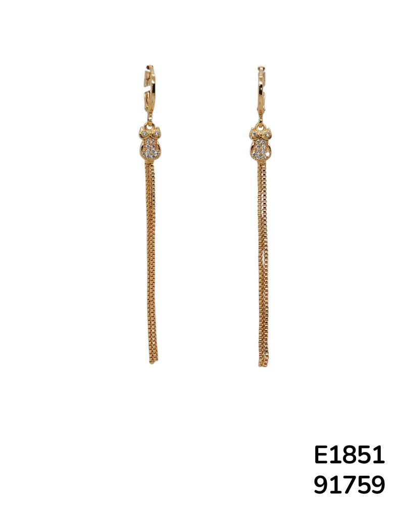 E1851 Aretes Elegantes con Cadena Colgante