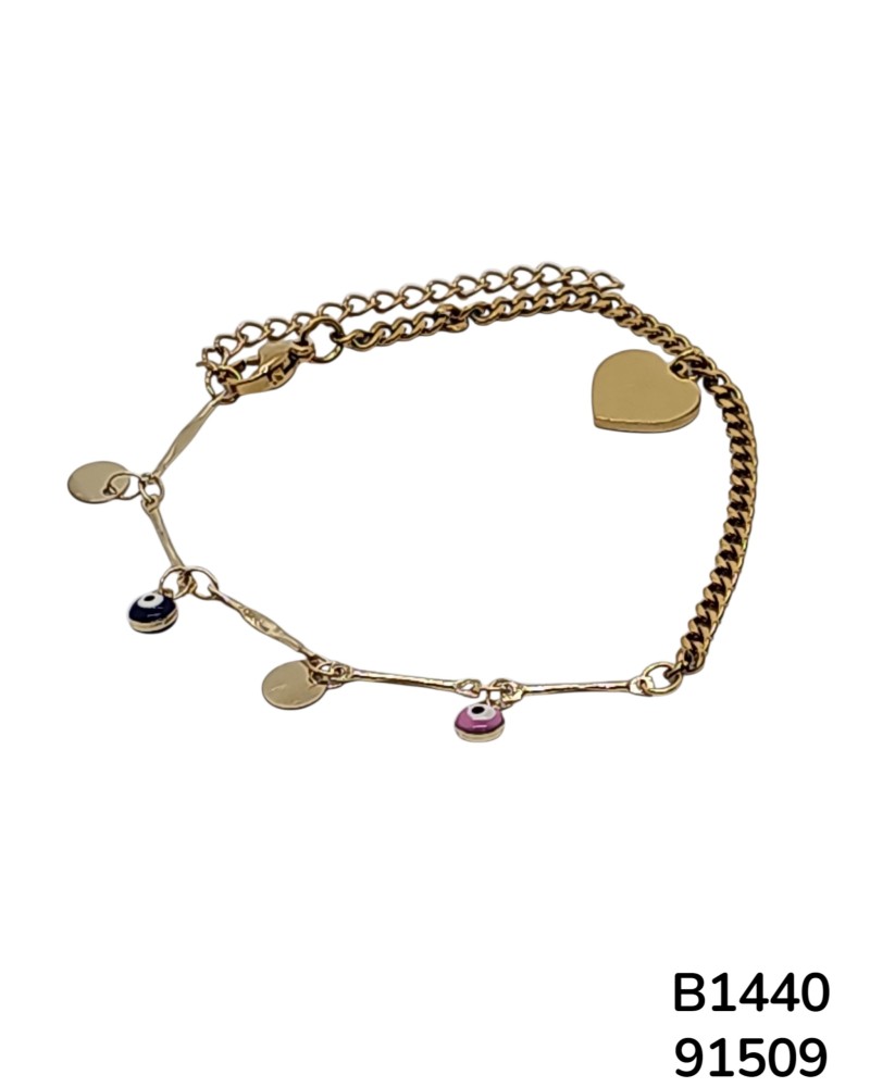 B1440 Pulsera de Corazón y Ojo Turco
