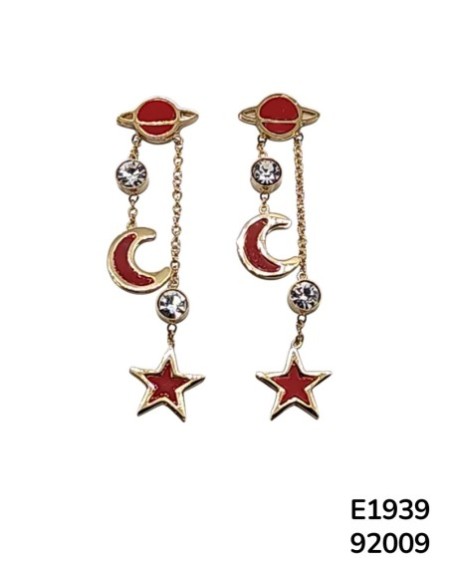 E1939 Aretes Colgantes con Encanto Cósmico