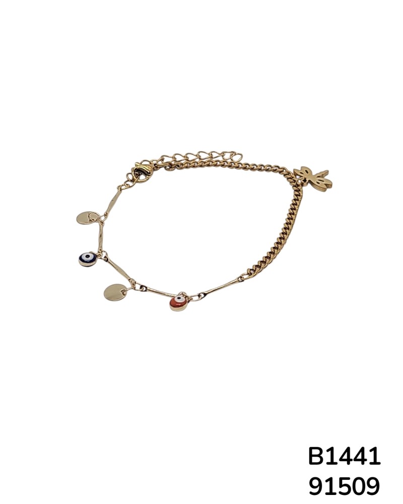 B1441 Pulsera de Ojo Turco y libelula