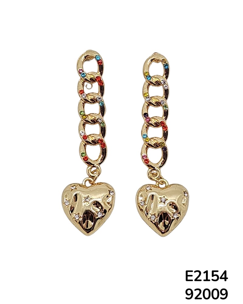 E2154 Aretes Colgantes de Corazones Entretejidos