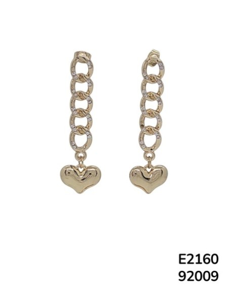 E2160 Aretes de Corazones Vinculados Colgantes