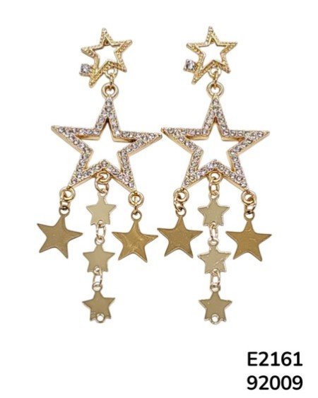 E2161 - Aretes de Estrella Brillante Colgantes
