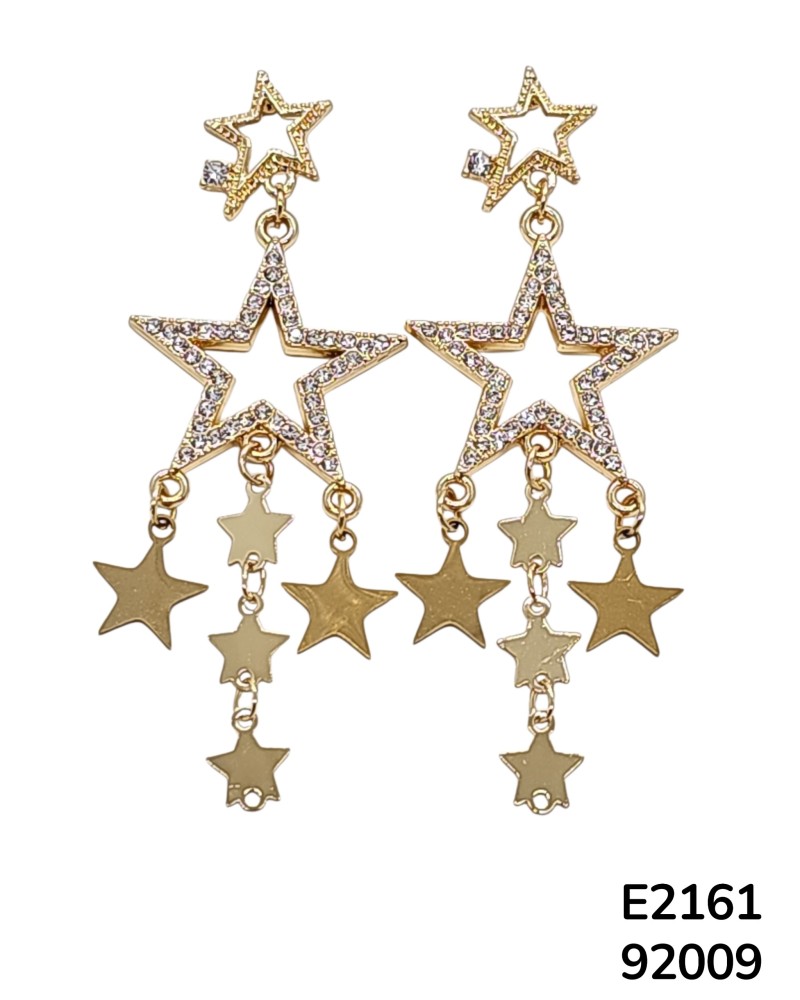 E2161 - Aretes de Estrella Brillante Colgantes