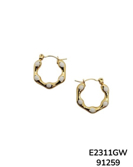 E2311 - Aretes de Aro Hexagonal