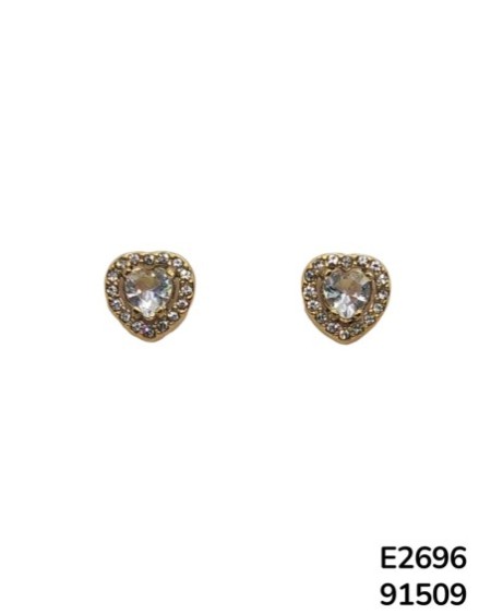 E2696 - Aretes de Corazón con Gema
