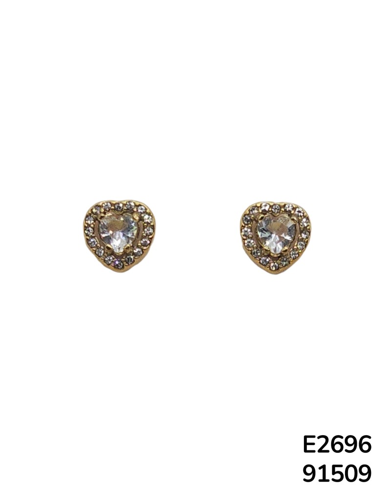 E2696 - Aretes de Corazón con Gema
