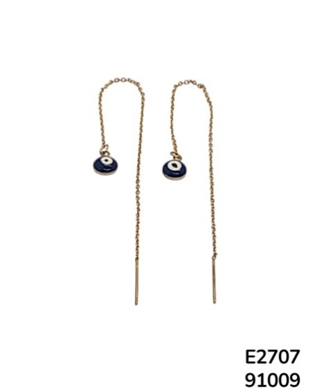 E2707 - Aretes  violadores con dije de Ojo Turco Colgantes