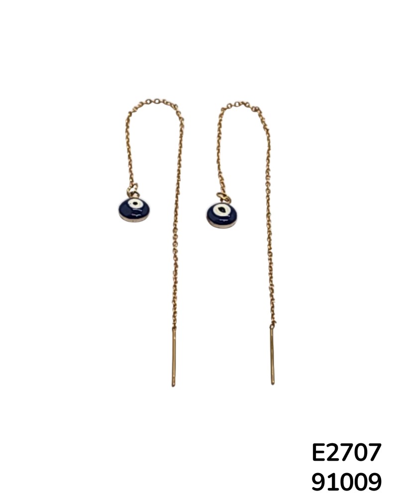 E2707 - Aretes  violadores con dije de Ojo Turco Colgantes