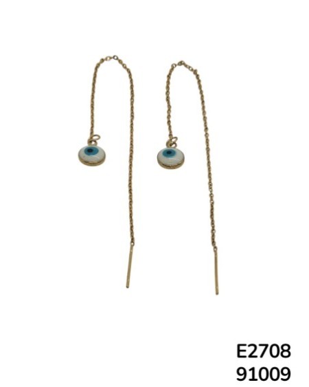 E2707 - Aretes  violadores con dije de Ojo Turco Colgantes