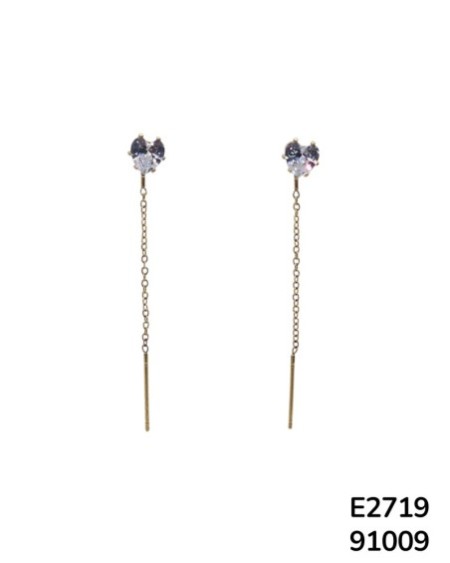 E2718 - Aretes violadores en Forma de Corazón de piedra transparente