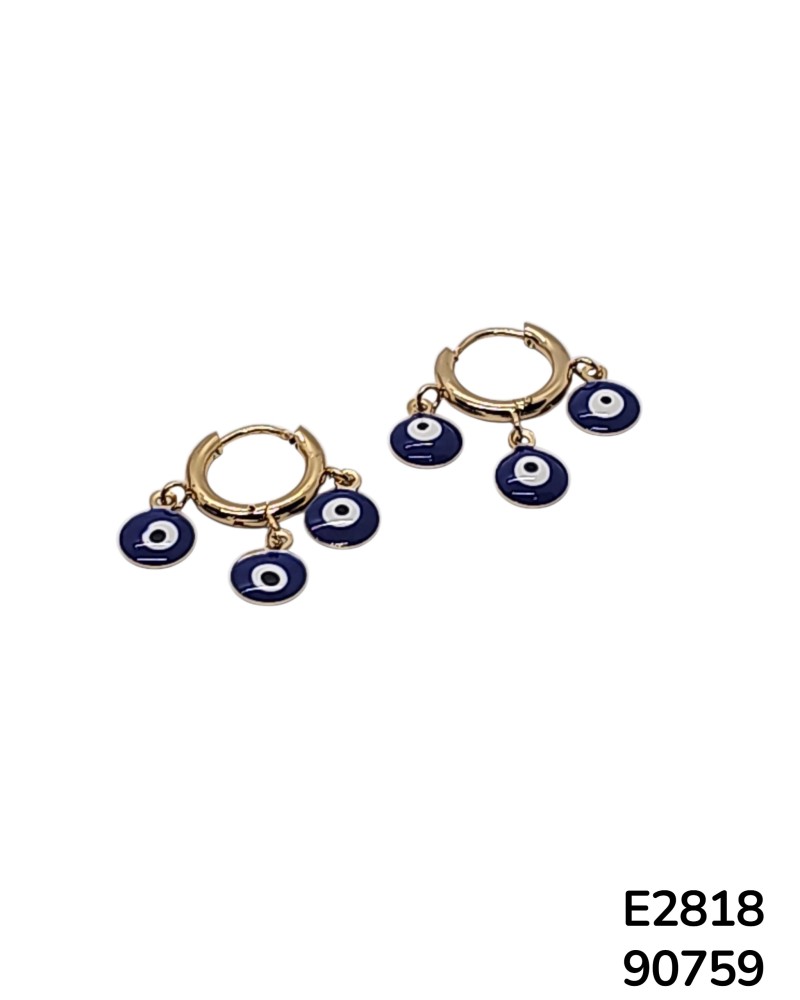 E2818 - Aretes de triple Ojo Turco