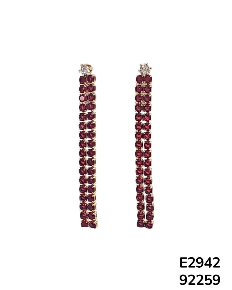 E2942 - Aretes rojos con gran Elegancia