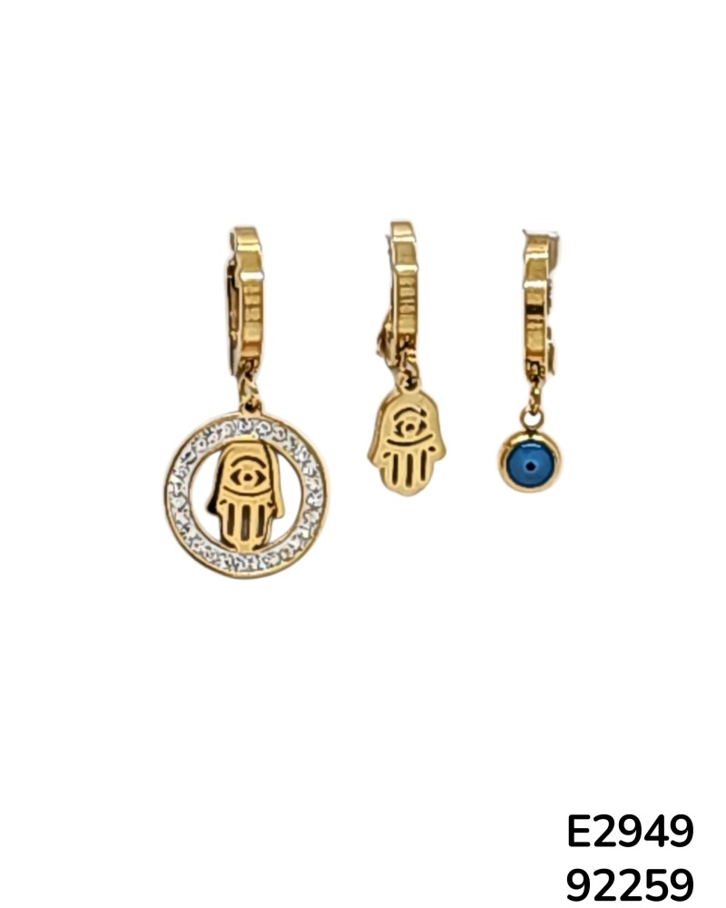 E2949 - Aretes con tres charms