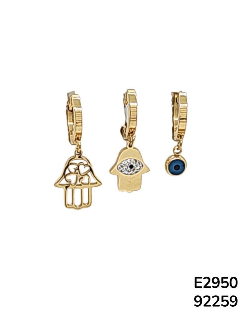 E2949 - Aretes con tres charms