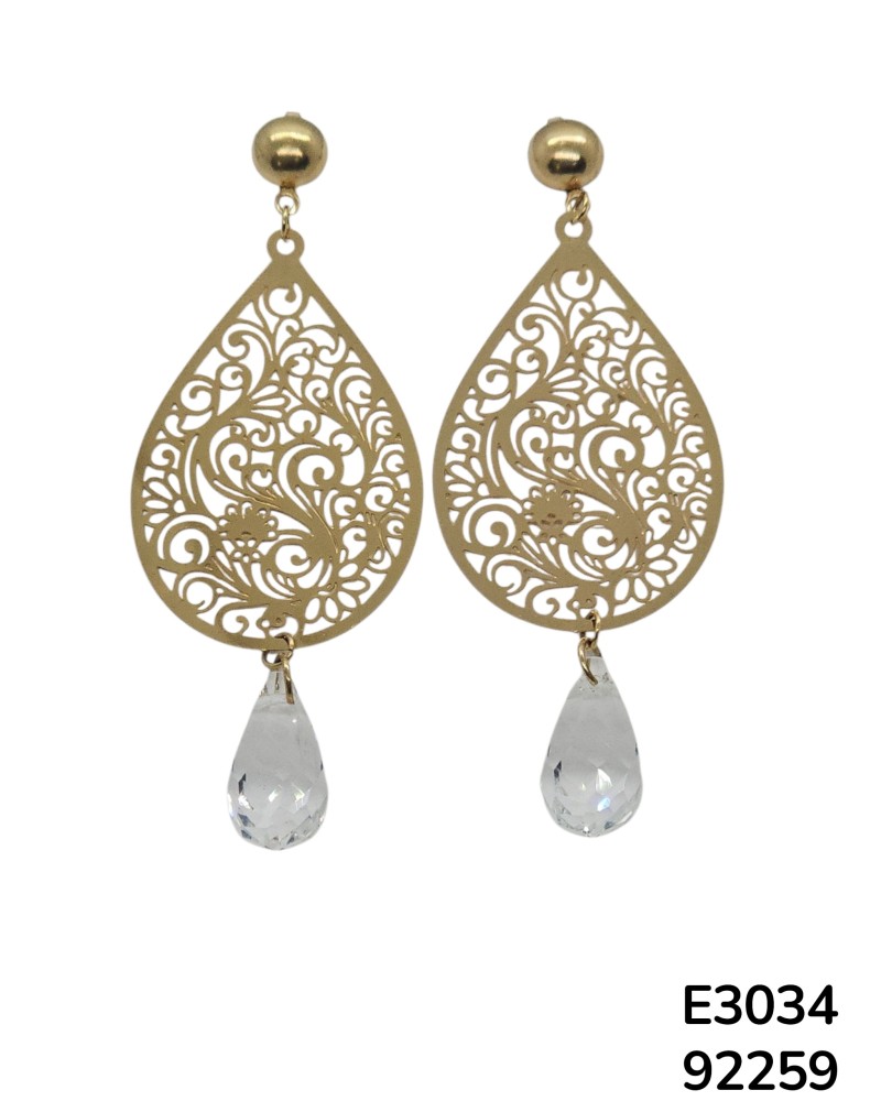 E3034: Diseño de filigrana con gota de cristal