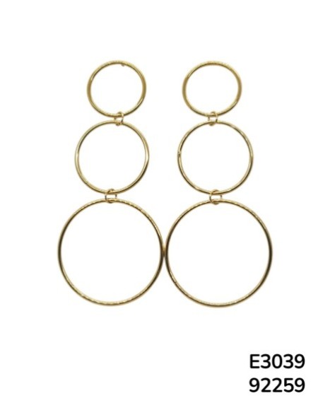 E3039: Arete de triple Aro Colgante en Acero Inoxidable