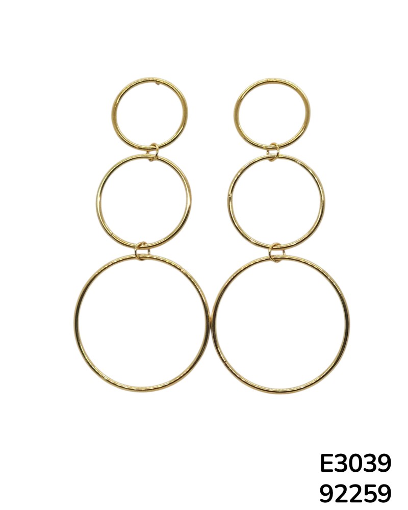 E3039: Arete de triple Aro Colgante en Acero Inoxidable