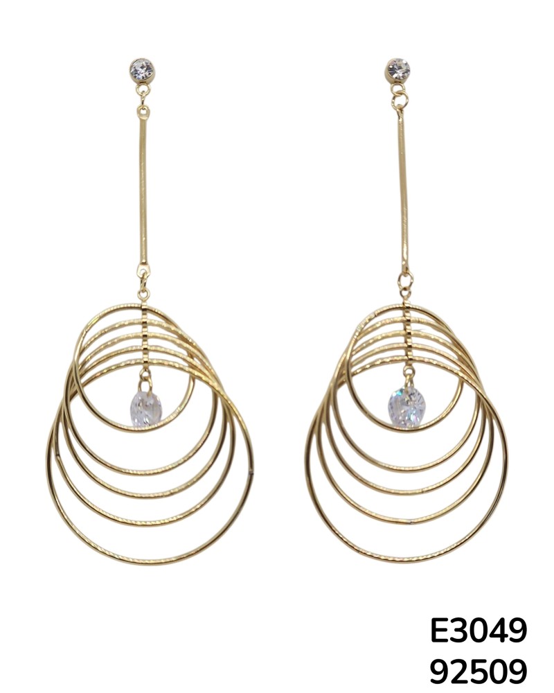 E3049 Aretes colgantes de múltiples aros