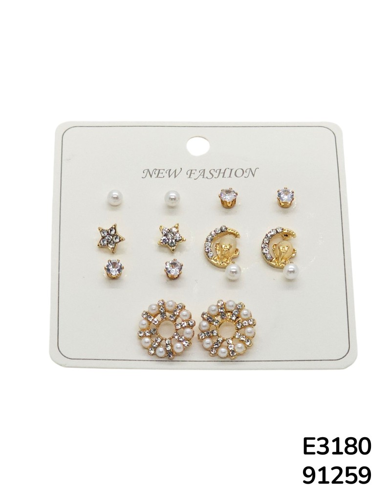 E3180 Set de aretes tipo stud surtidos