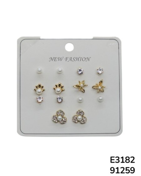 E3182 Set de aretes elegantes de flores