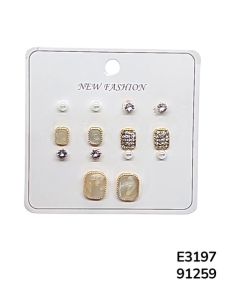 E3197 Set de aretes vintage elegantes con cristales