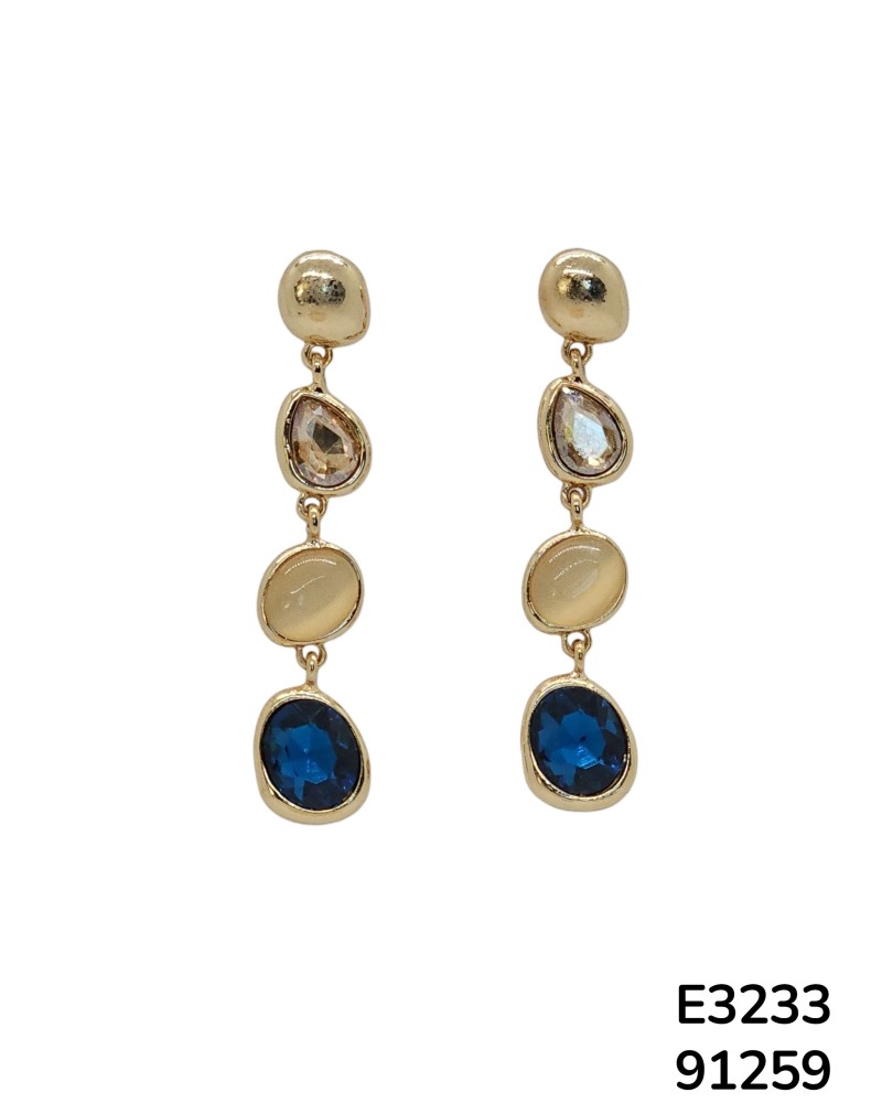 E3233 Aretes colgantes con cristales llamativos