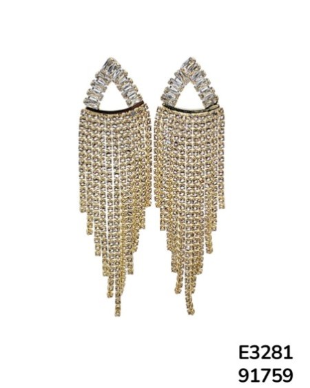 E3281 Aretes colgantes con cristales brillantes