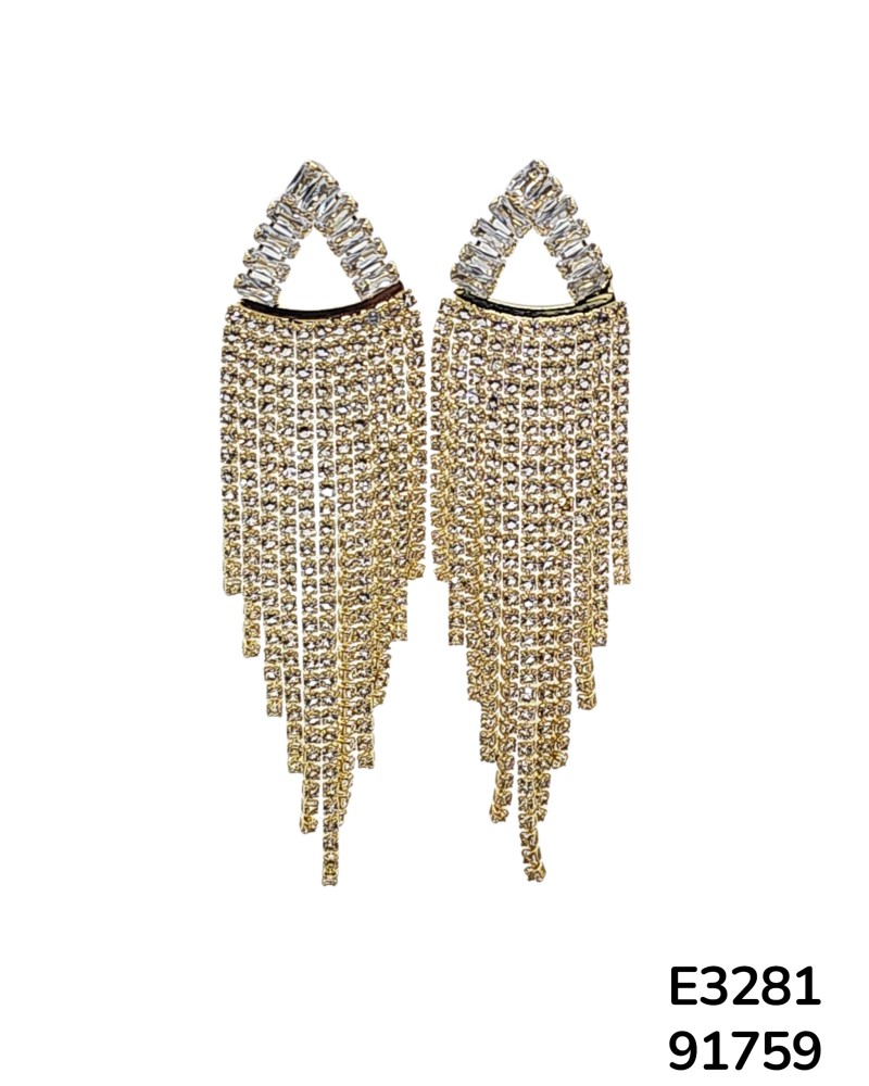 E3281 Aretes colgantes con cristales brillantes