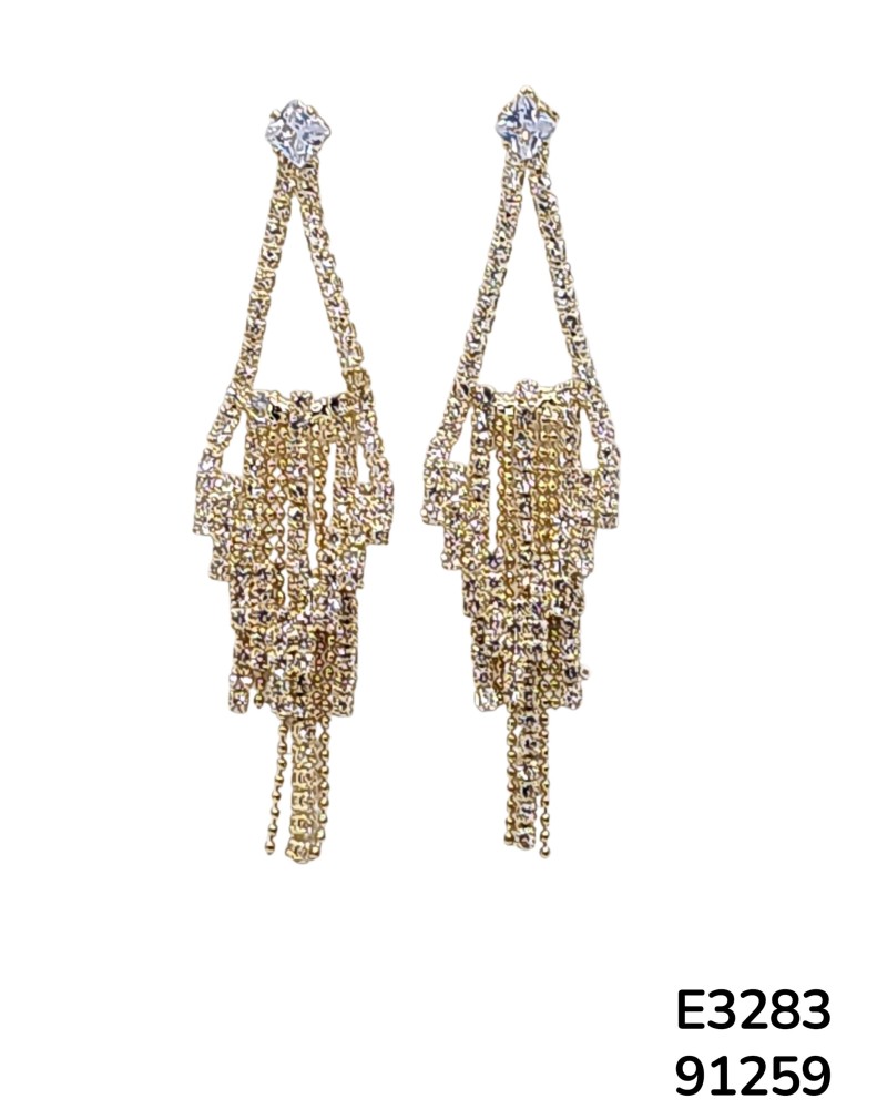 E3283 Aretes chandelier con cristales