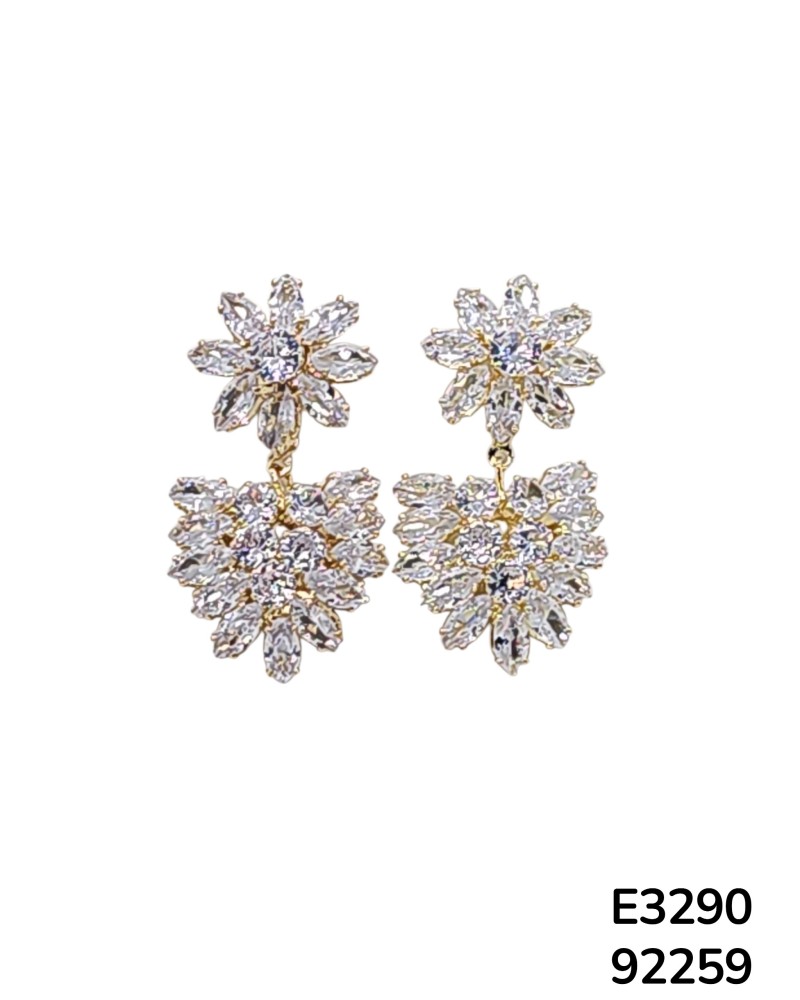 E3290 Aretes florales con cristales