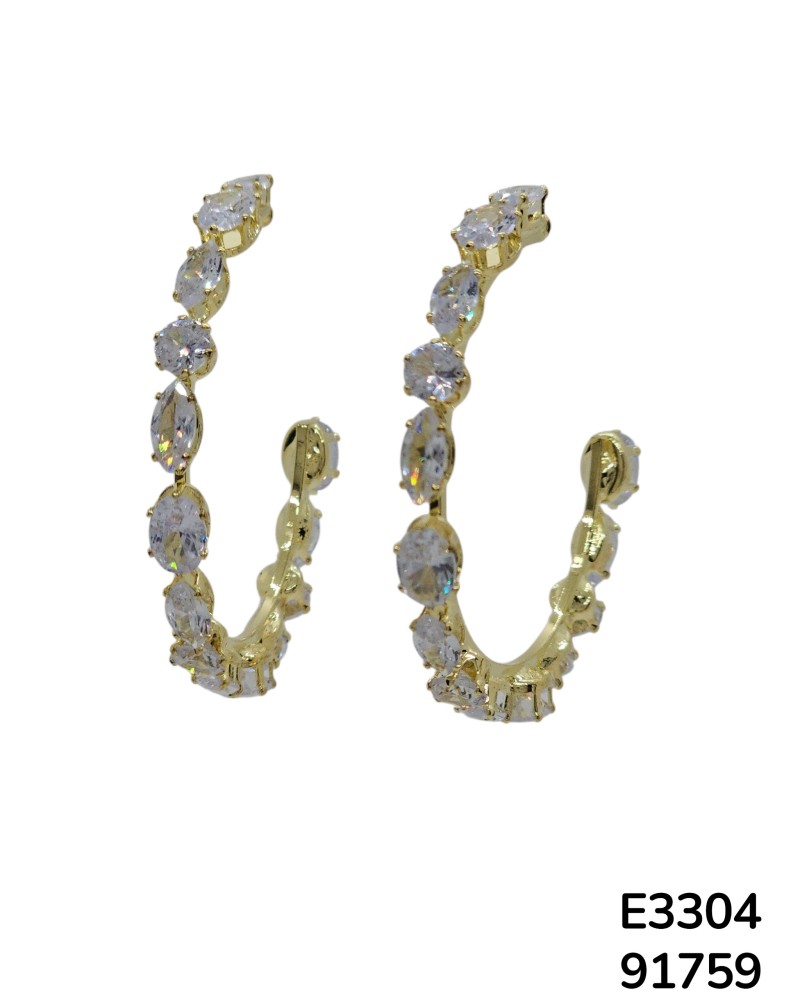 E3304 Aretes de aro con cristales marquesa
