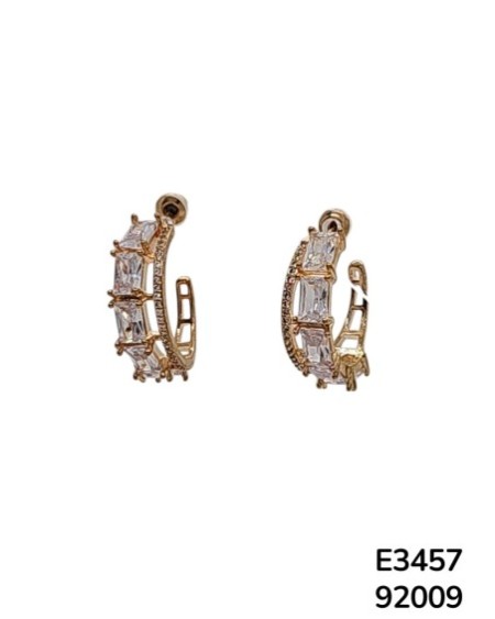 E3457 – Aretes Rectangulares con Gemas