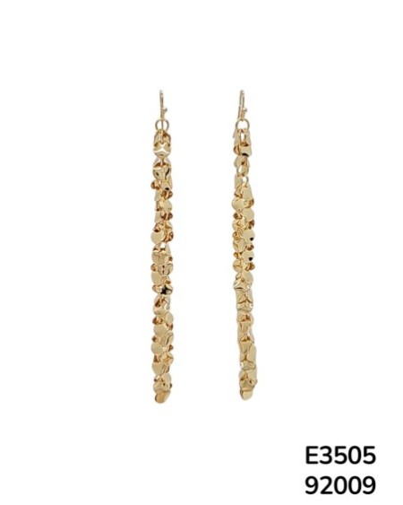 E3505 – Aretes de monedas doradas en cadena