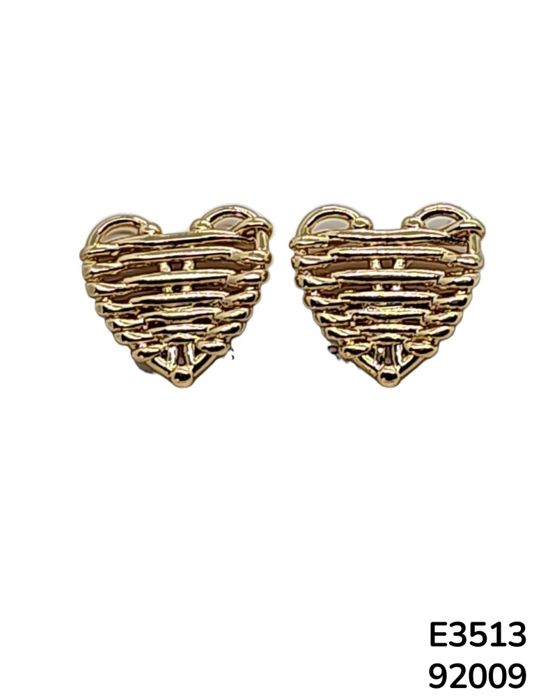 E3513 – Aretes Stud en Forma de Corazón de Alambre