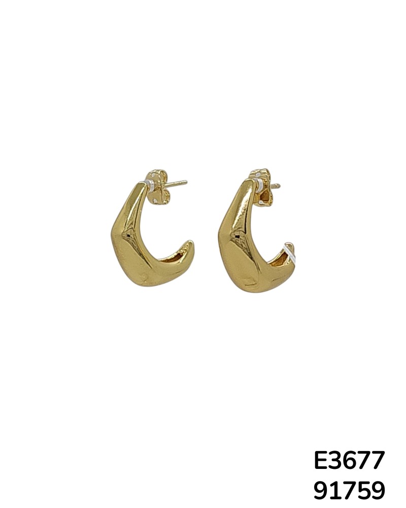 E3677 – Aretes Aro en Forma de Media Luna