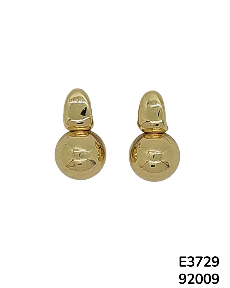 E3729 – Aretes Dorados de Doble Esfera