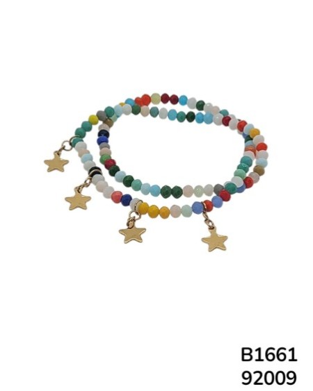 B1661 Pulsera con Dijes de Estrella Multicolor