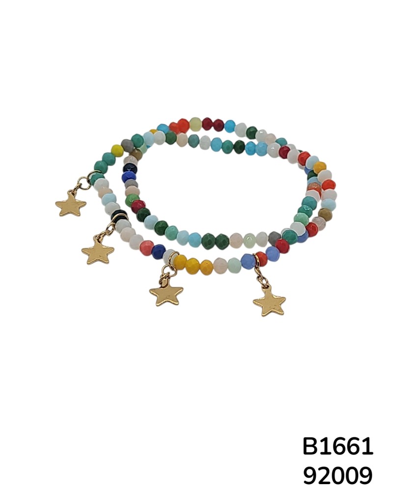 B1661 Pulsera con Dijes de Estrella Multicolor