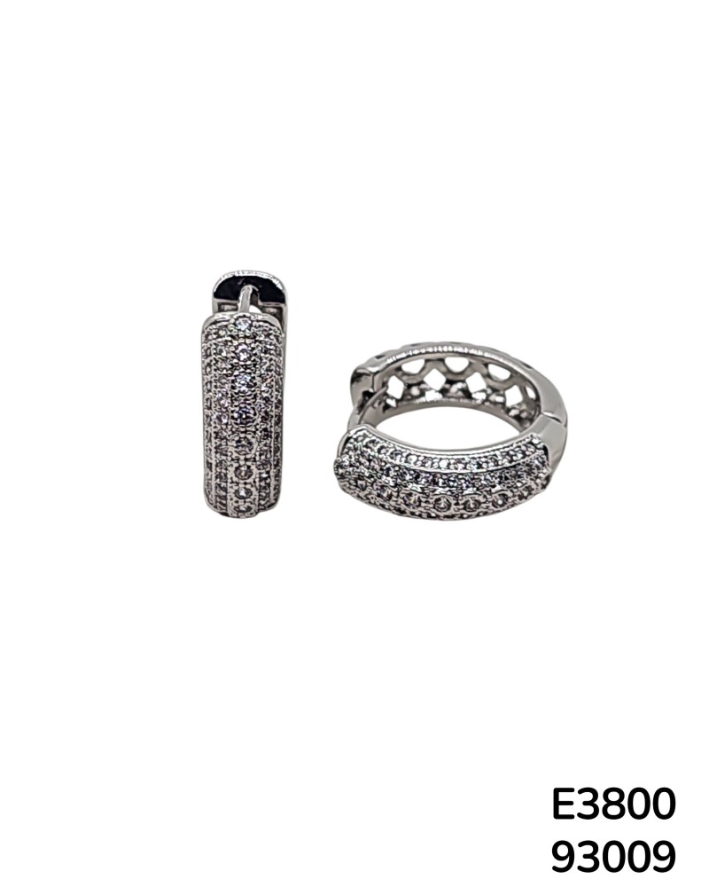 E3800 – Aretes Aro Plateado Brillante
